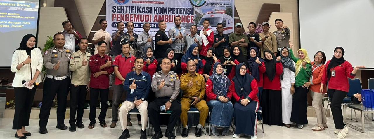 Satlantas Polres Kampar Gelar Sosialisasi Etika Lalu Lintas Kepada Driver Ambulans di Aulia Hospital Pekabaru.